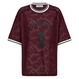  HAUTE L'AMITIE Lace Football Tee, Amarone